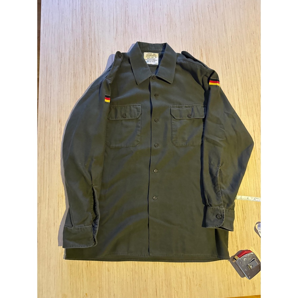 Wahler 8355 German Army Field Shirt Olive Drab Military Surplus Men Size XL 28 - Picture 2 of 6